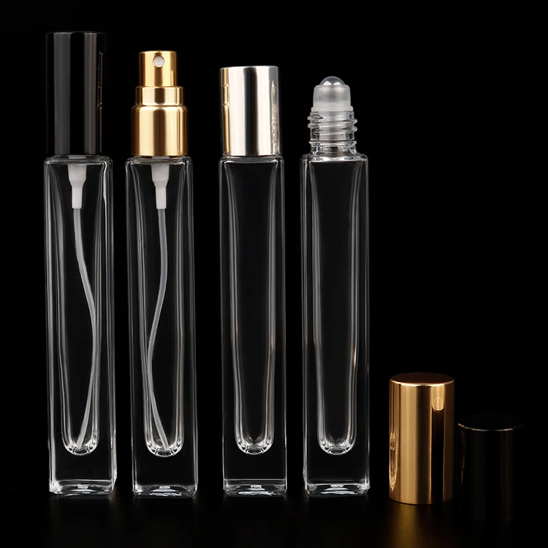 
Luxury 10 ml Water Liquid Perfume Decanters Metal Roller Ball Crystal Plain Glass Spray Atomizer Bottle For Travelers 