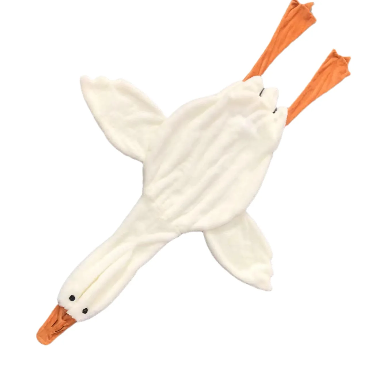 Comfortable Soft Big White Goose Skin Unstuffed Plush Animal Skins Velvet Goose Duck Semi-finished Shell with Zipper