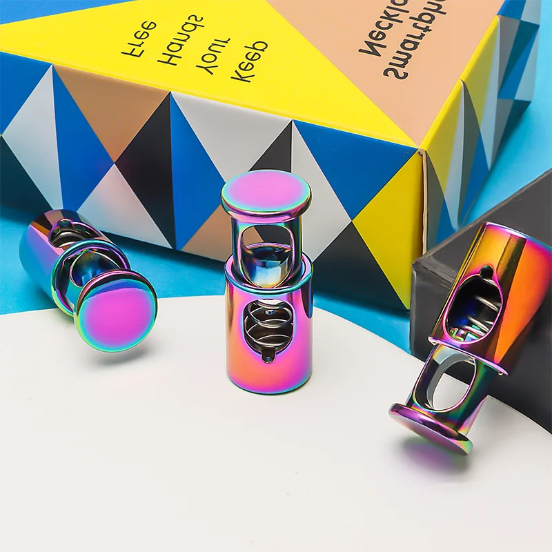 High Quality Metal Cord Spring Buckle Toggle Stopper Buckle Custom Design Metal Cord Lock For Shoelaces Drawstrings Pants