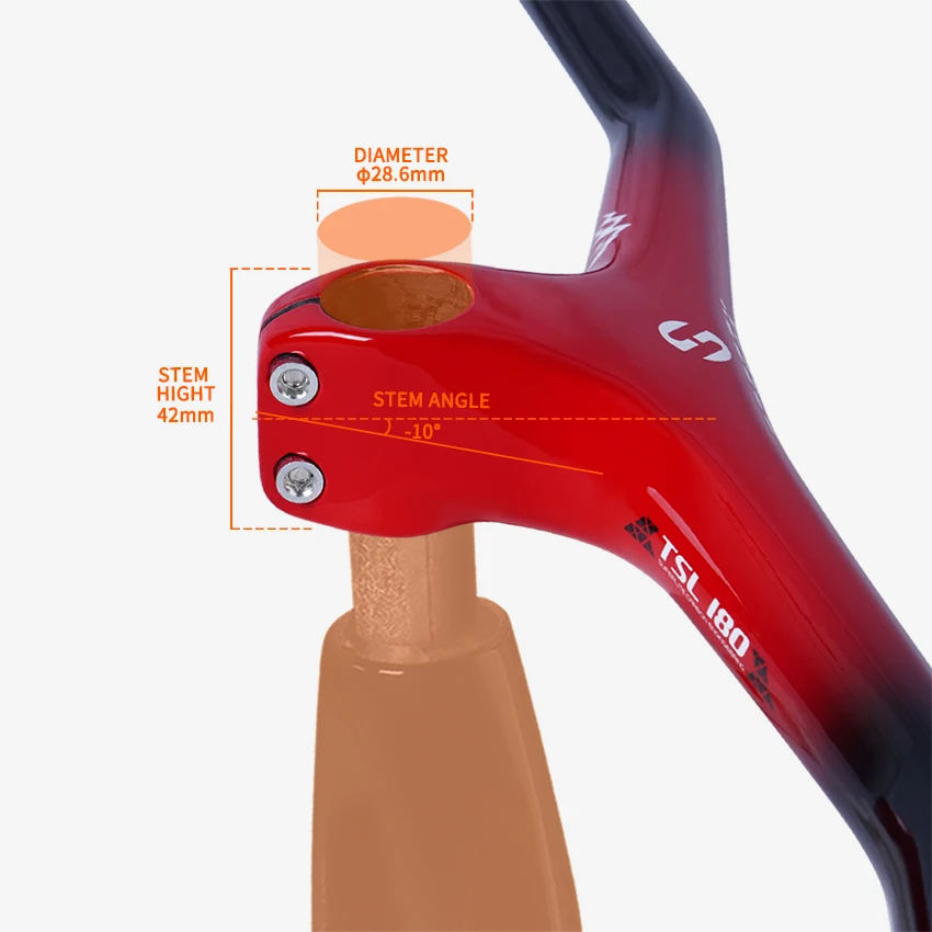 Original Production TSL180 Toseek 28.6 Stem 780mm Mountain Bike Bicycle Handlebar Carbon Integrated Handlebar Bike Accessories