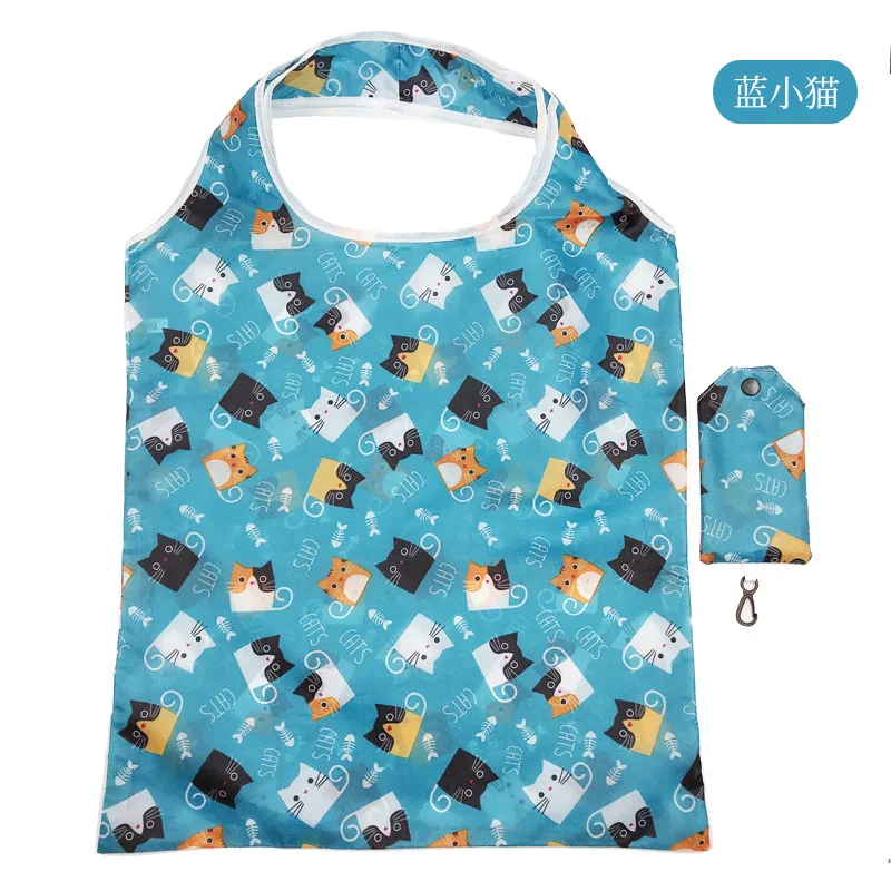 wholesale shopping bag in stock 190T Polyester Portable handbag Foldable advertising gifts gift bag