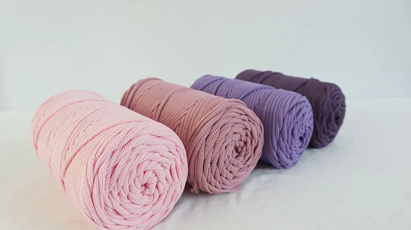 100% polyester braided cord 4MM polyester yarn for crochet
