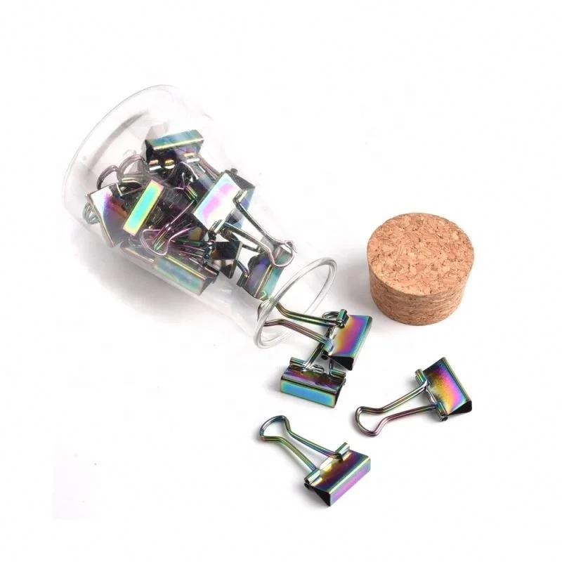 high quality dazzling 19mm 25mm 32mm metal binder clip   in gift box