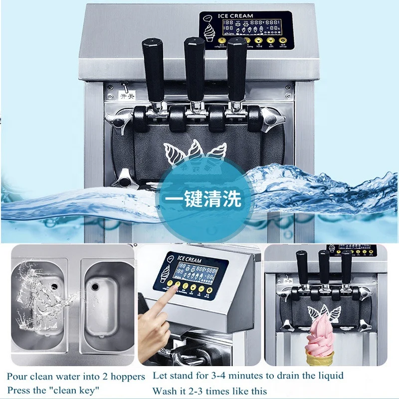 Italian Ice Cream Machine Soft Ice Cream Making Machine Three Flavors Soft Serve Machine For Ice Cream