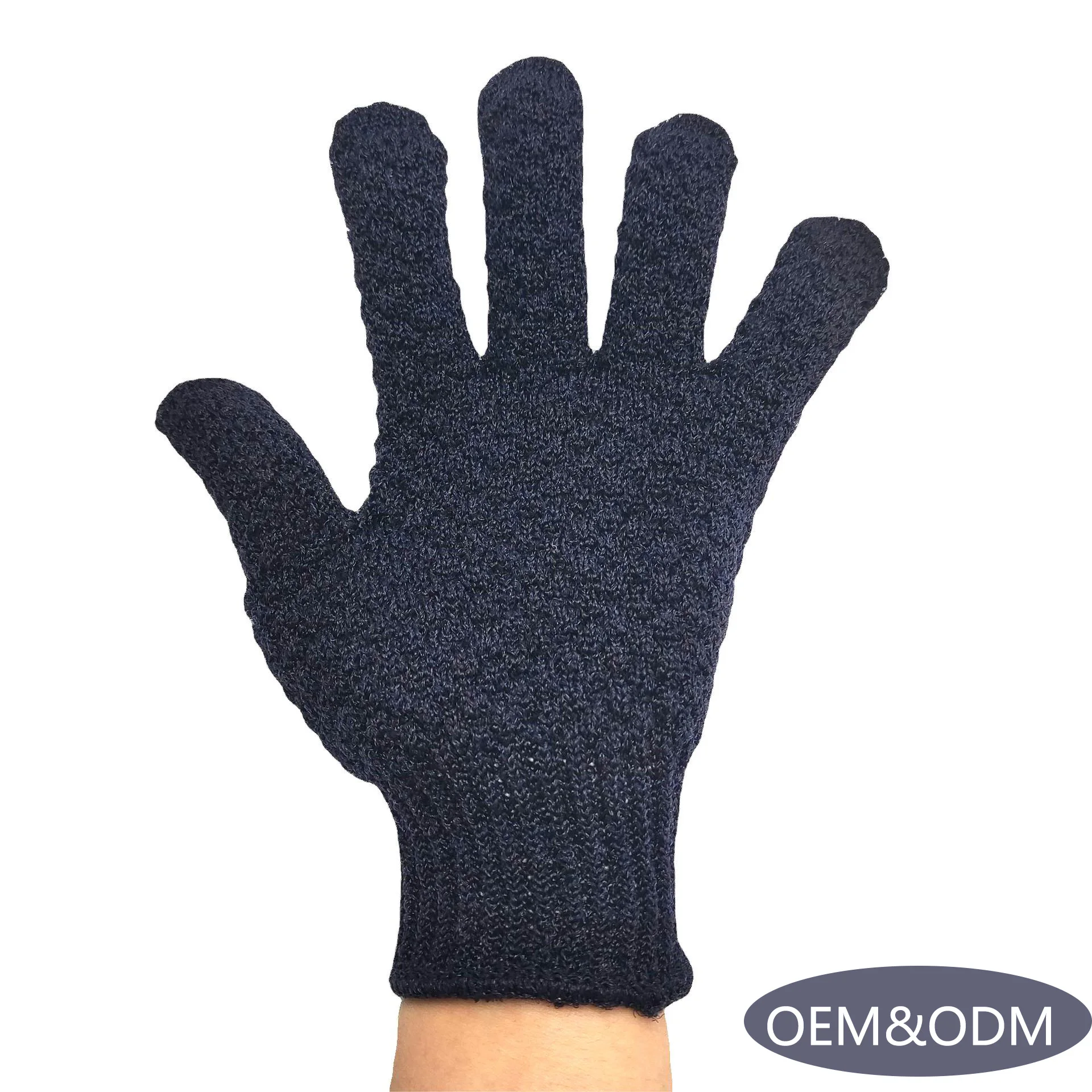 Promotional rich foam bath gloves for men dead skin remover scrubber for shower body scrub loofah exfoliating back scrubber