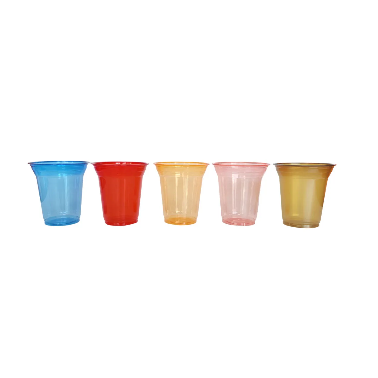 16oz Colorful red blue orange pink custom logo plastic PET PP cup bubble tea milkshake plastic cup