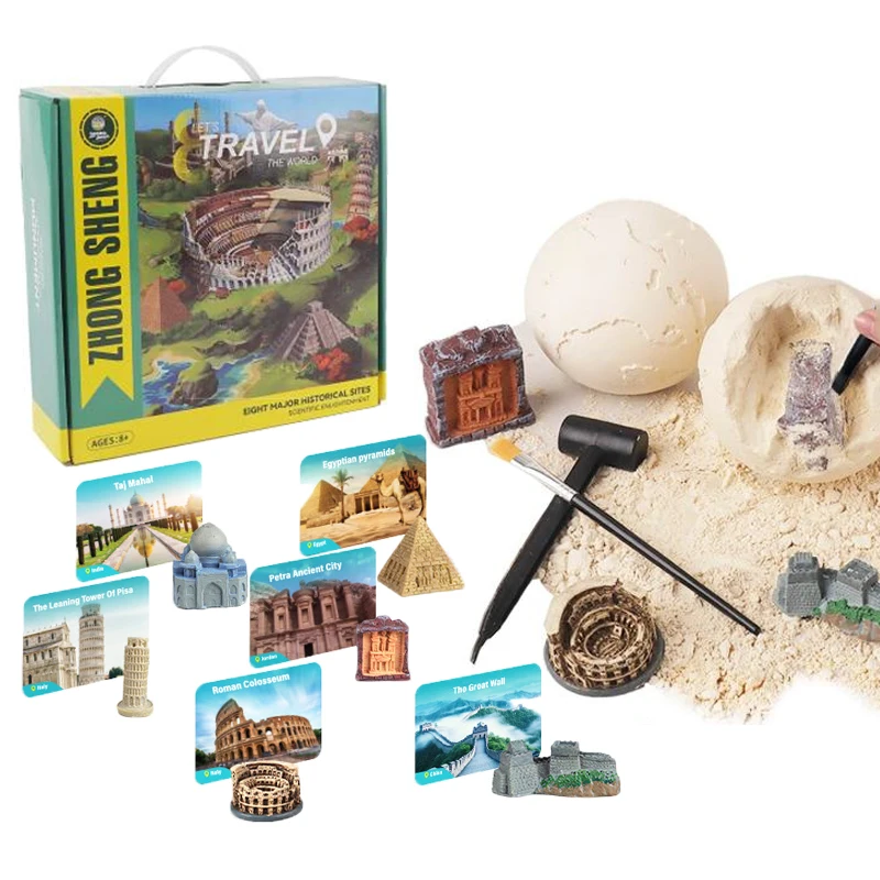 New Stem Toys nature history learning kid education toy,dig Relics Landscape,Archaeological excavation toy set