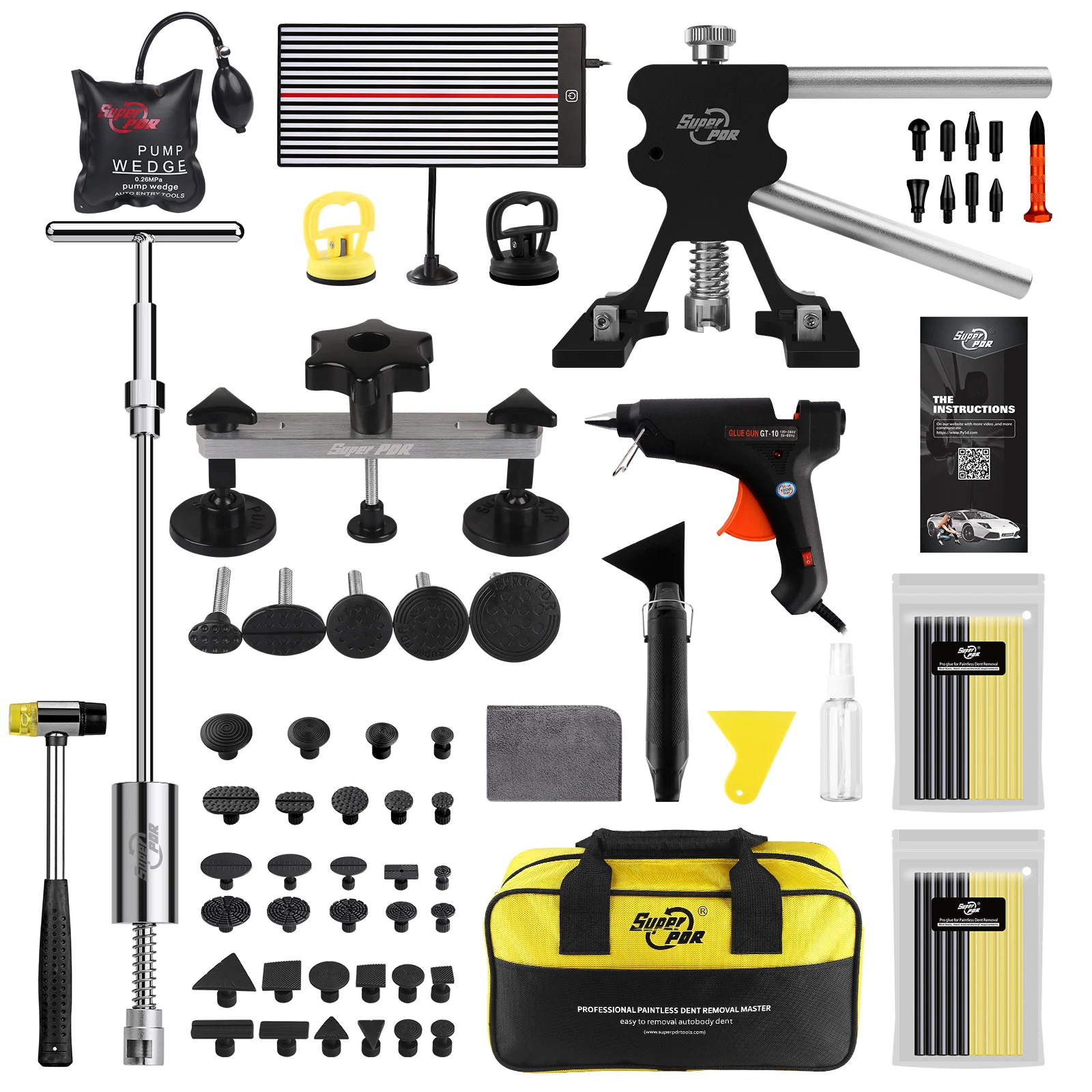 Набор для ремонта вмятин без краски Super PDR (PDR Tools)-набор для удаления вмятин на автомобиле