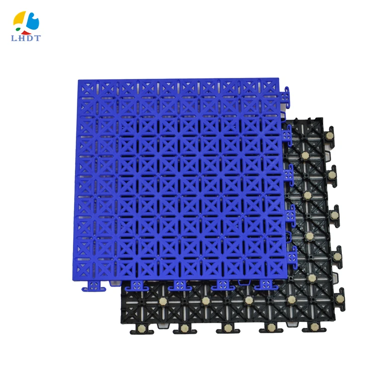 Interlock plastic outdoor sports flooring backyard decking tiles with cushions and court lines