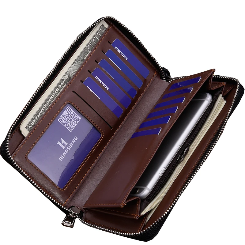 Men Wallets Long Style High Quality Card Holder Male Purse Zipper Large Capacity Brand PU Leather Wallet For Men