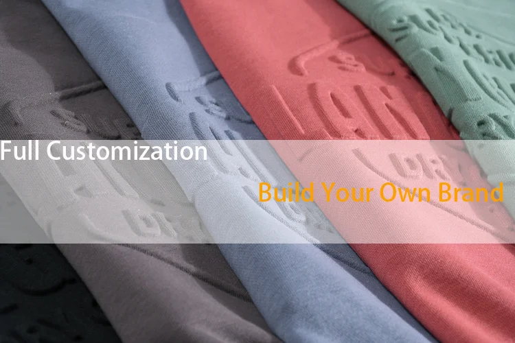 amazon hot selling cotton french terry fleece luxury heavy thick oversized custom 3d embossed hoodie