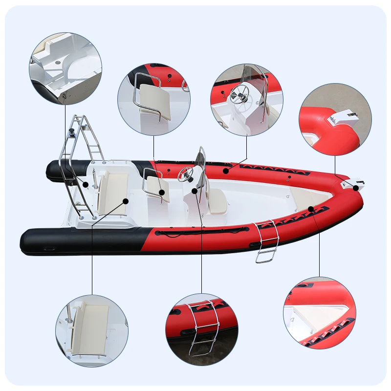Haote Sailing Rubber Small Bateau Aluminum PVC Racing Barcavetroresin Plastic Rafting Boat for Water Sports Fishing Drifting