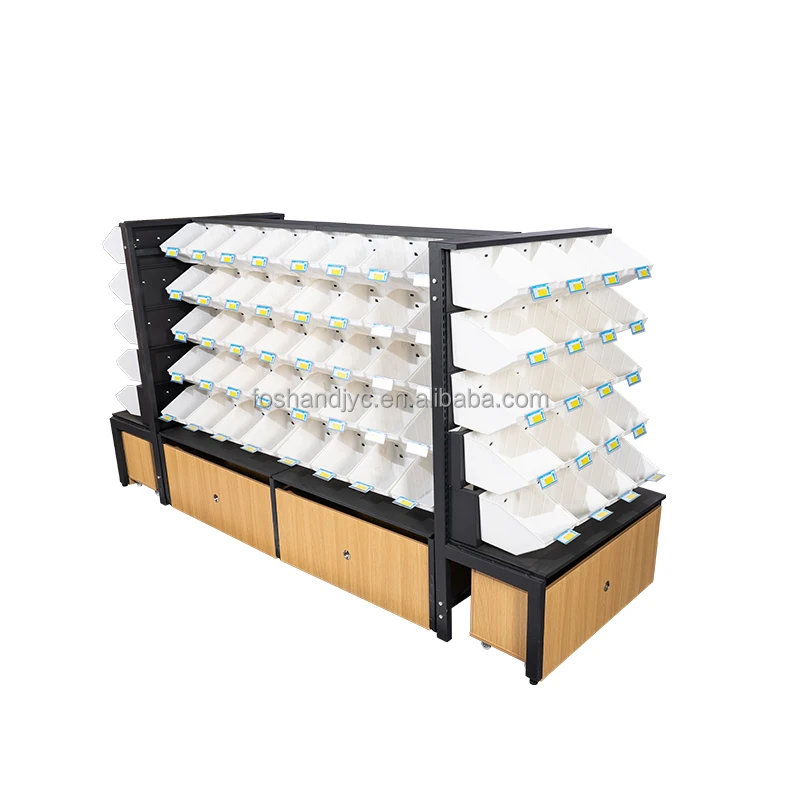 Supermarket Convenience Store Shop Display Stand Steel Wood Gondola Rack Bulk Weighing Displaying Candy Snacks Display rack