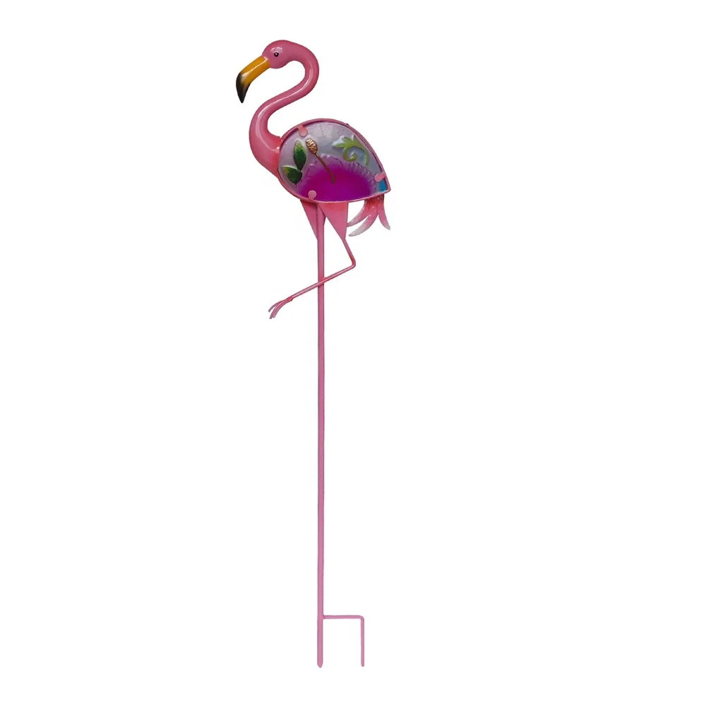 Garden Landscape Lighting Stake Yard Ornaments Solar Powered Flamingo