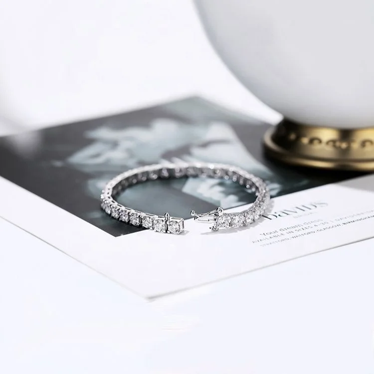 3.5mm 0.2ct lab diamond bling Fine jewelry 18k solid gold  tennis Bracelet