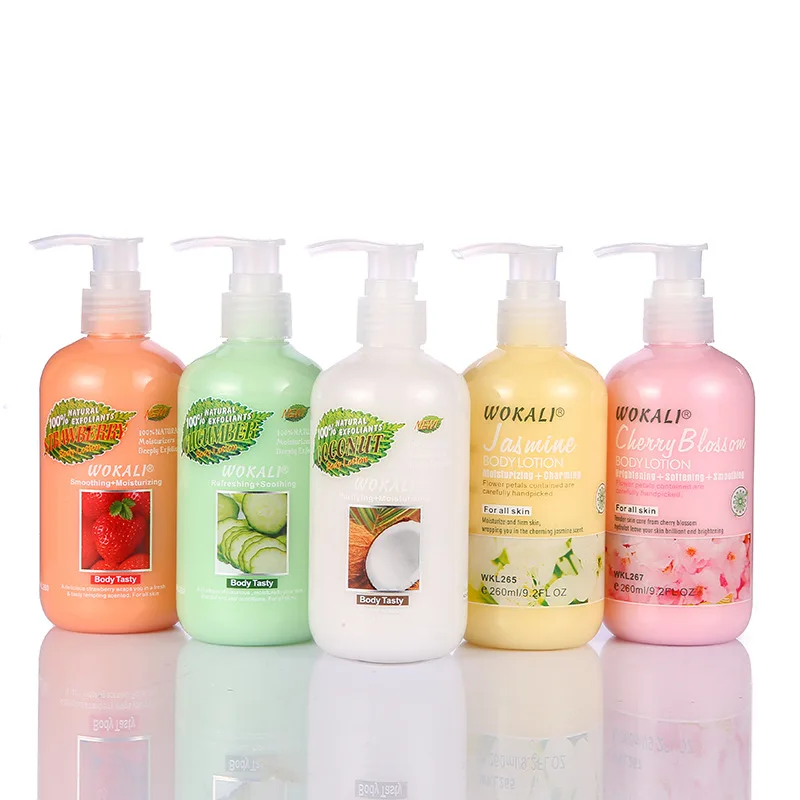 Oem Private Label Custom Strawberry  cucumber coconut cherry blossom Skin Whitening Bath  Body Lotion Cream