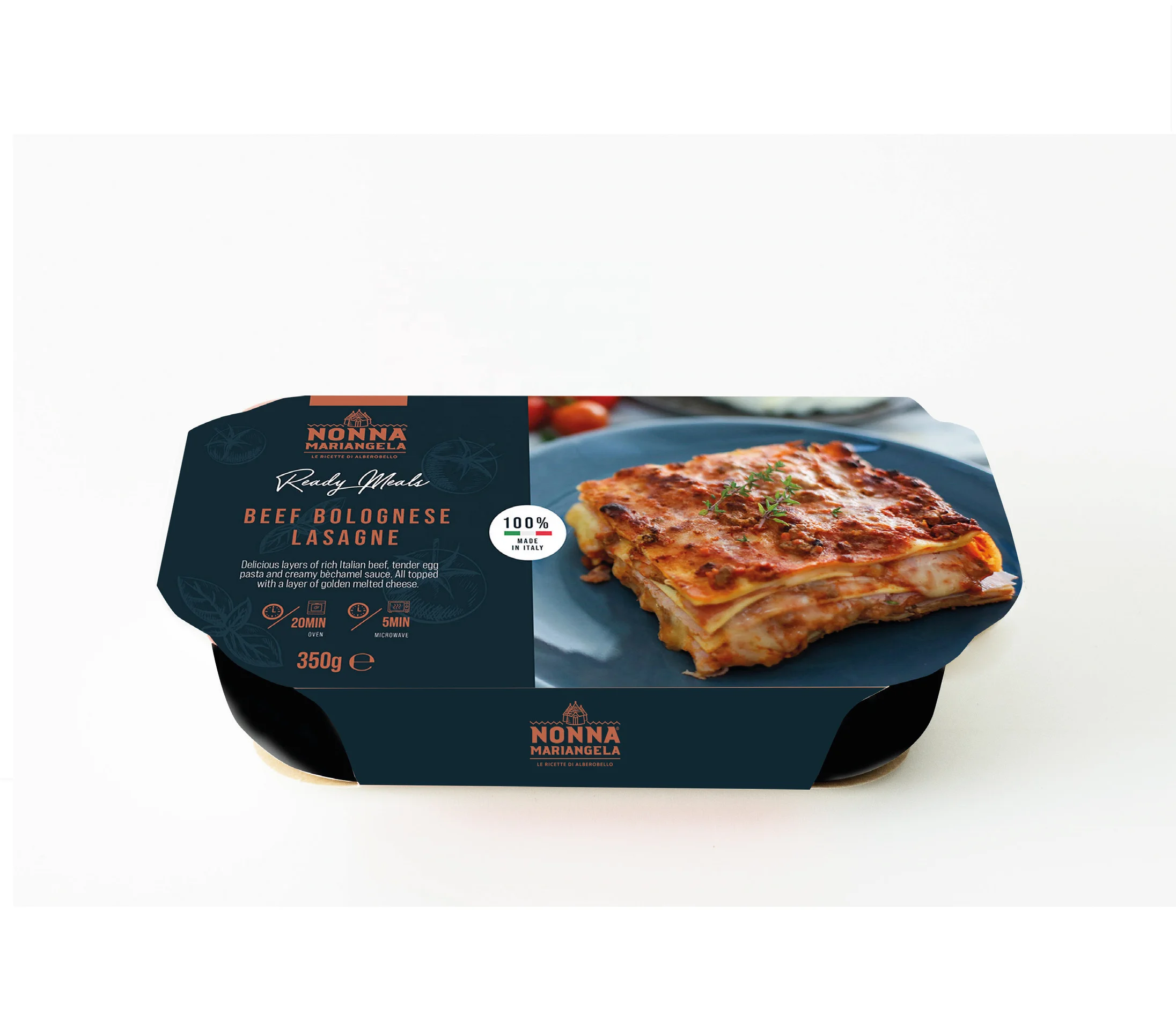 Italian Ready meal - Beef Bolognese Lasagne 300g - italian beef - tender egg pasta and creamy bechamel sauce topped with cheese