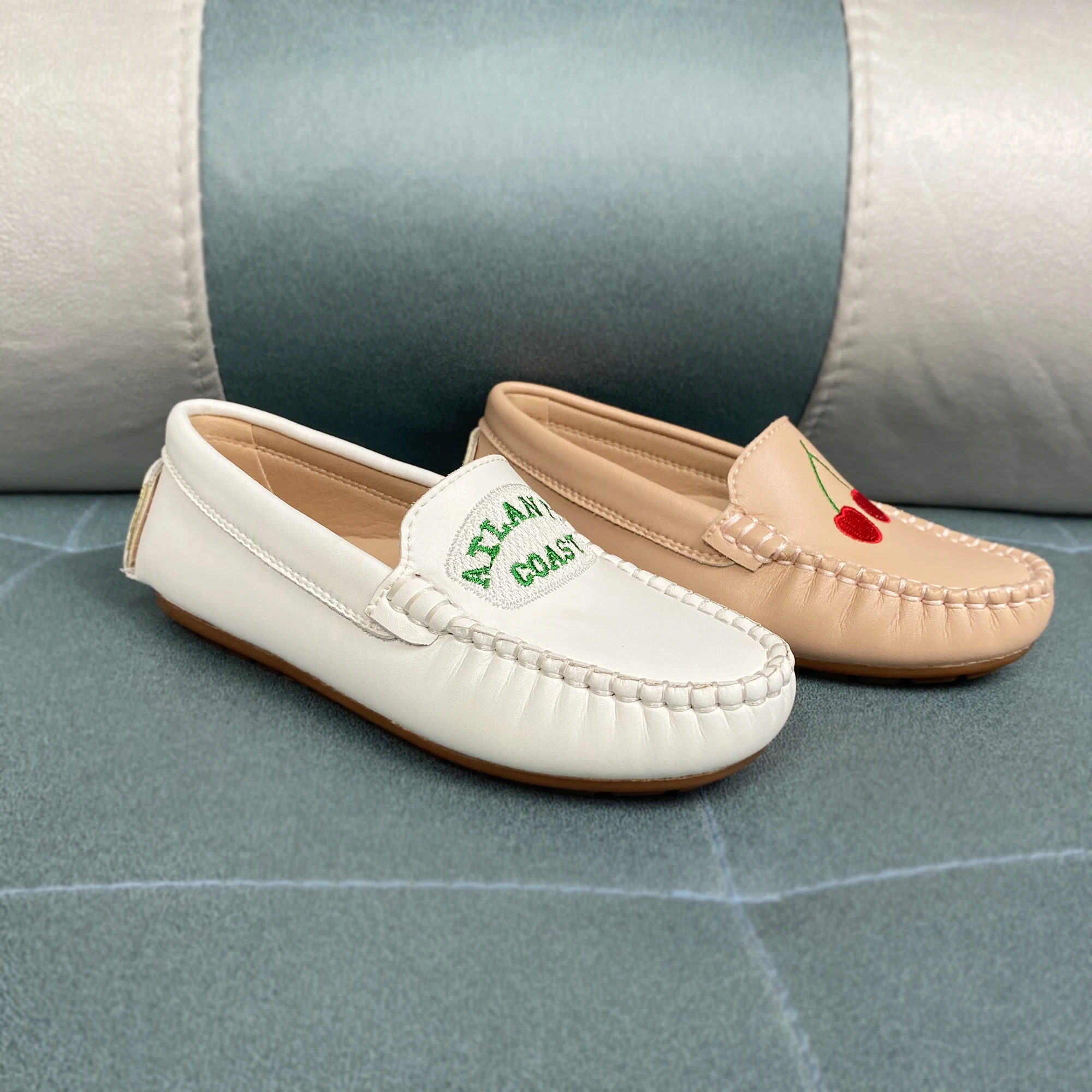 Baby Boy Leather Shoes Kids Casual Flats Children Flat Shoes 7 to 8 years White Summer Gril Moccasin Shoes