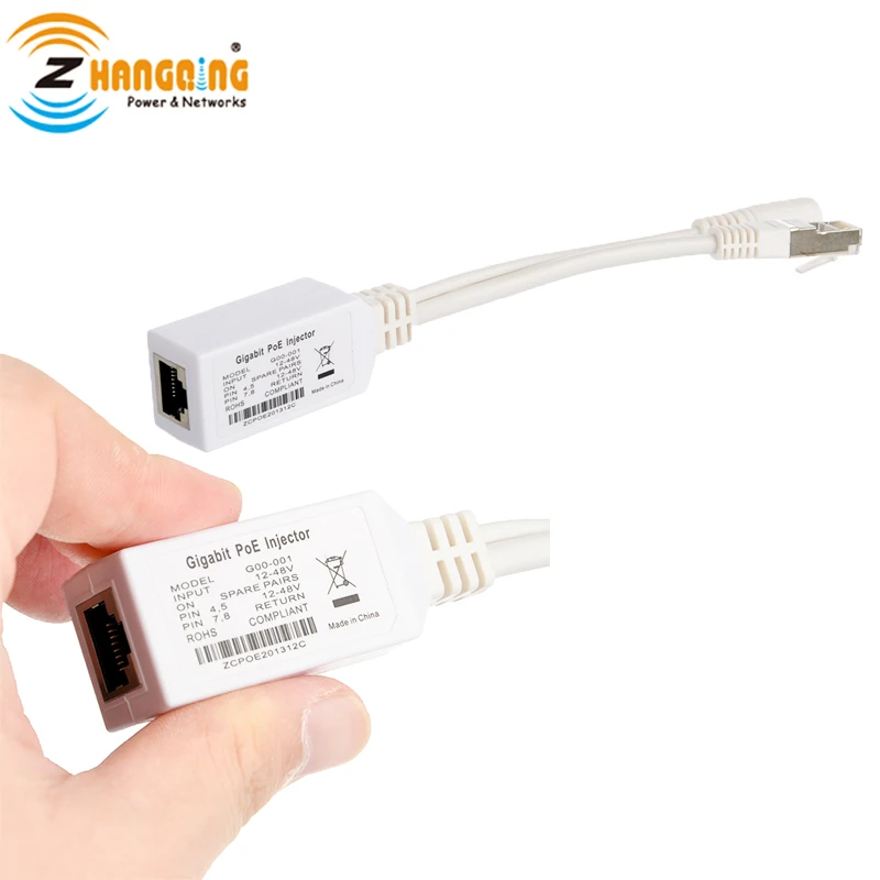 PoE Splitter cable Injector Gigabit PoE Injector with LED Light for MikroTik and other PoE Products
