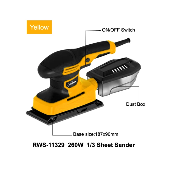 260W Portable Woodworking Finishing Polishing Sanding Machine With Dust Exhaust Vacuum 1/3 Mini Exactly Electric Sheet Sanders