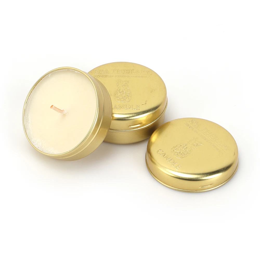Free Samples Embossed Rose Gold Round Shape Seamless Candle Aluminum Tin