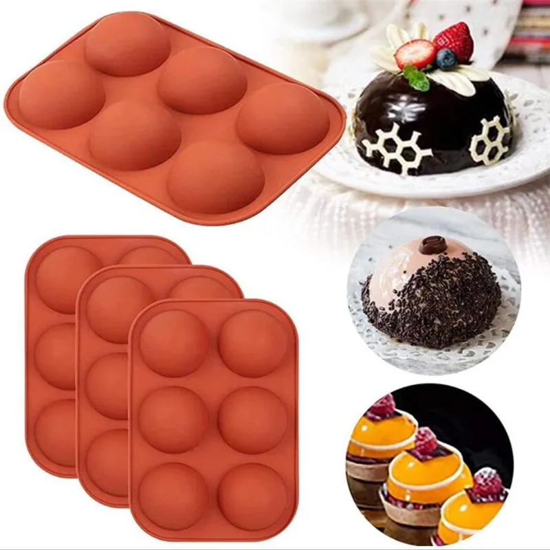Half Sphere Silicone Soap Molds Bakeware Cake Decorating Tools Pudding Jelly Chocolate Fondant Mould Ball Biscuit Baking Mould
