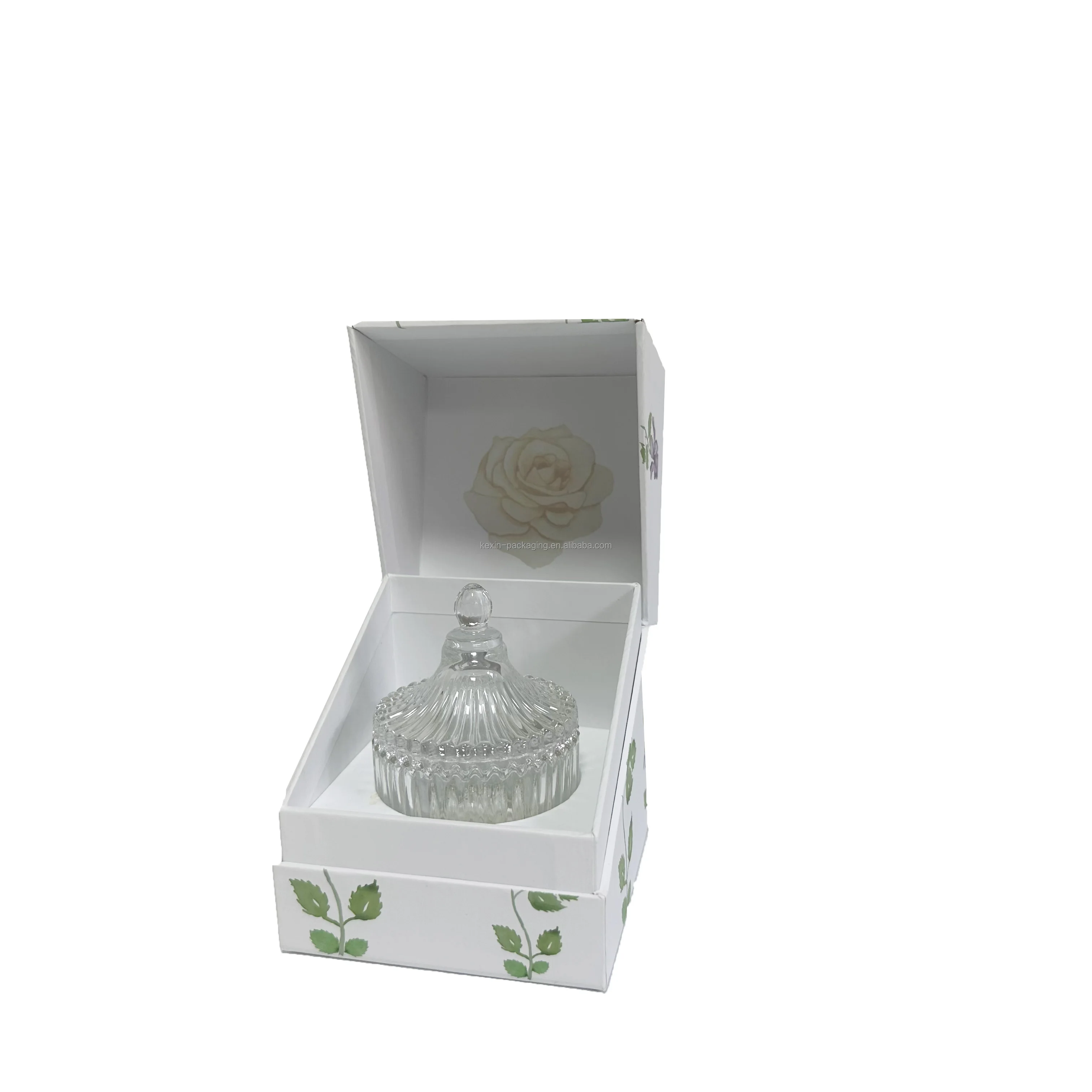 High-end Luxury Single Beautiful Rigid Paper Flip Crafts Gift Boxes Custom Candle Box Packaging