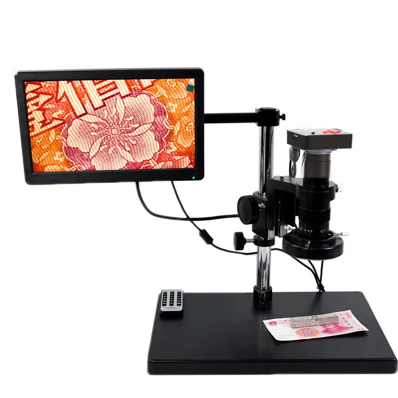 HD Electronic Display Video Microscope with LED Lights 8 inch LCD Monitor for PCB inspection and repairing