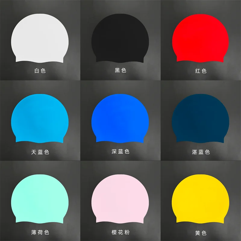 High Quality Custom Logo Durable Silicone Latex Water Swimming Hat Waterproof Swimming Cap