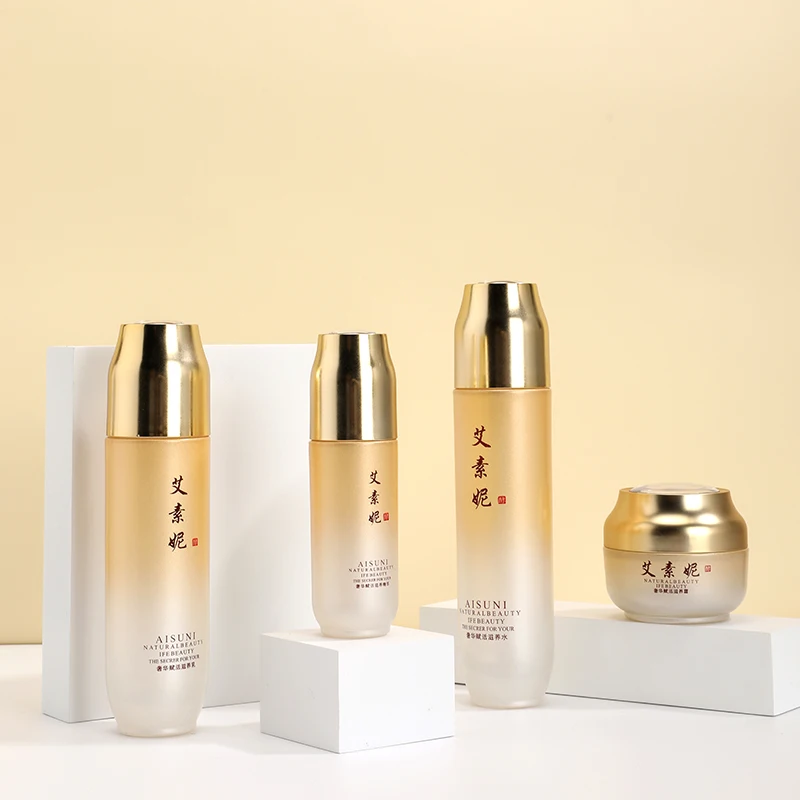 50g 40ml 100ml 120ml Luxury Cosmetic Glass Bottle Set Skincare Container Manufacturer Skincare Cosmetic Packaging Container