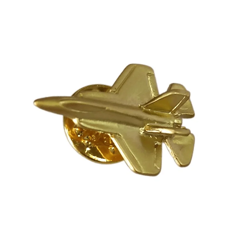 Promotional Custom 3D Gold Airplane Lapel Pin Metal Pin Badge