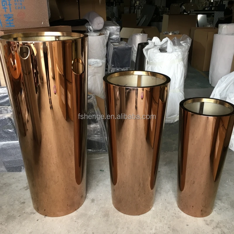 Outdoor garden flower stand stainless steel flower pot brass weathered planter for room garden