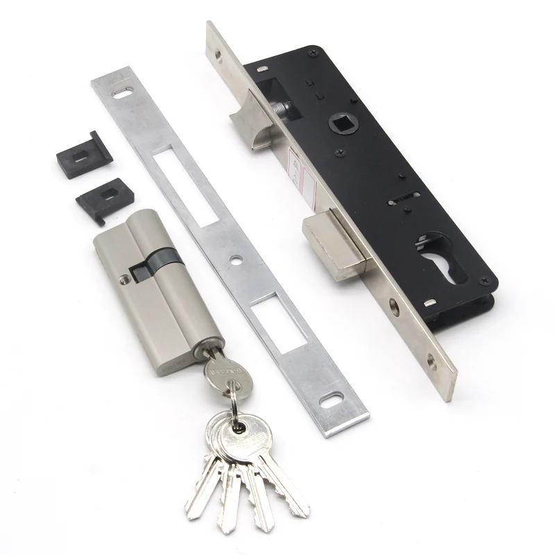 Sliding door lock serrure de porte latch lock body double open door lock cylindre de serrure