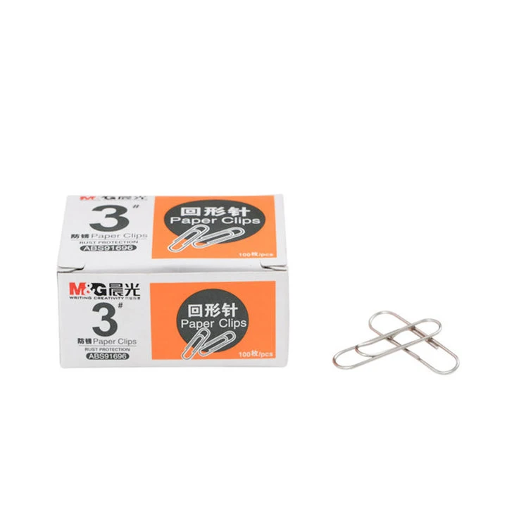 M&G Best Selling 3# Economical Office School Silver Metal Paper Clips