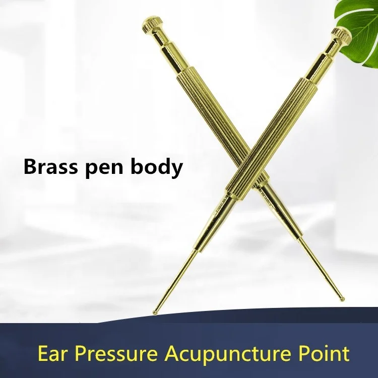 Brass Ear Pressure Acupuncture Point Massage Probe Auricular Detection Pen Stick Ear Care Health Care New