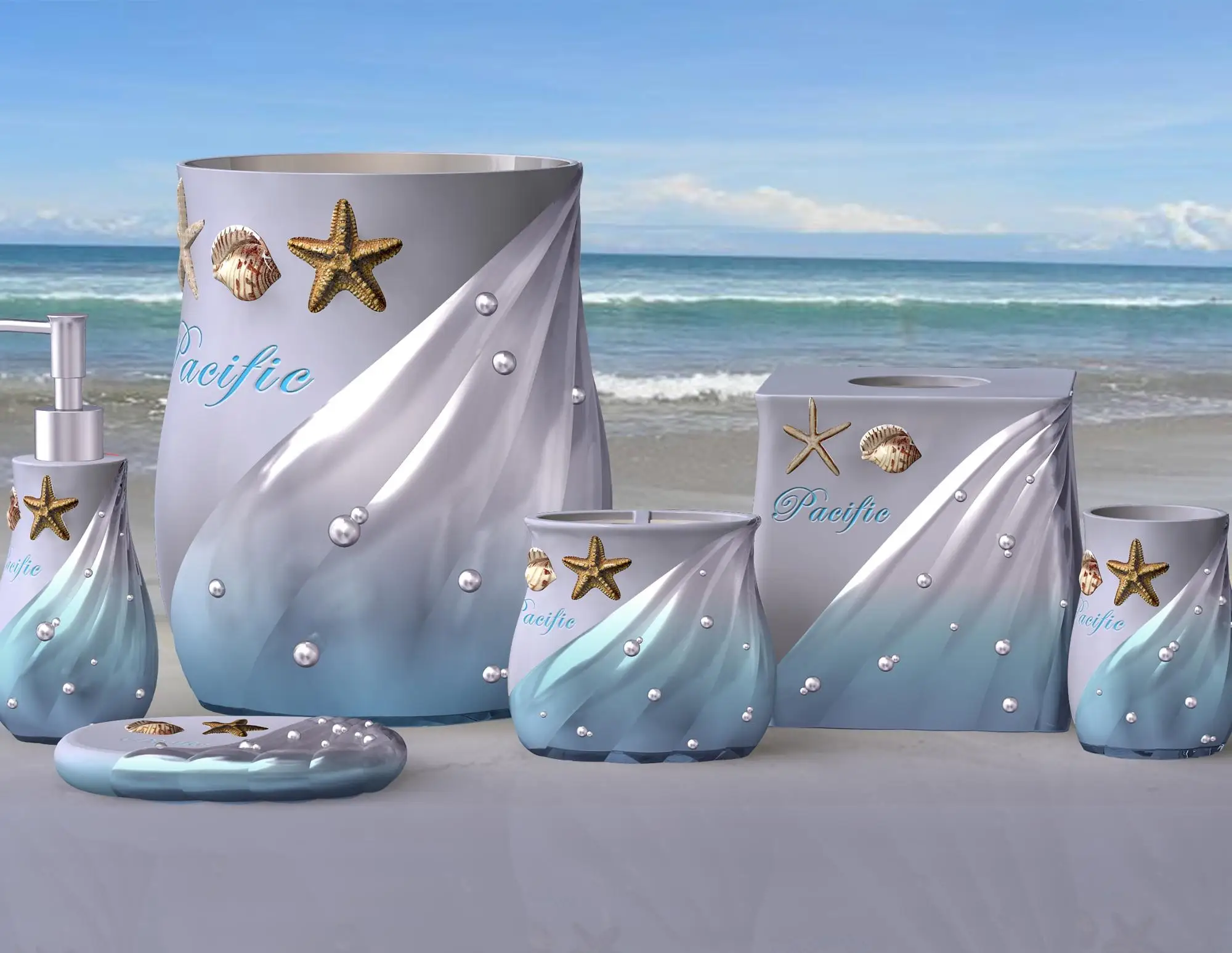 Car shape Painting&Spraying Resin Bathroom Article Accessories Set designers bathroom set