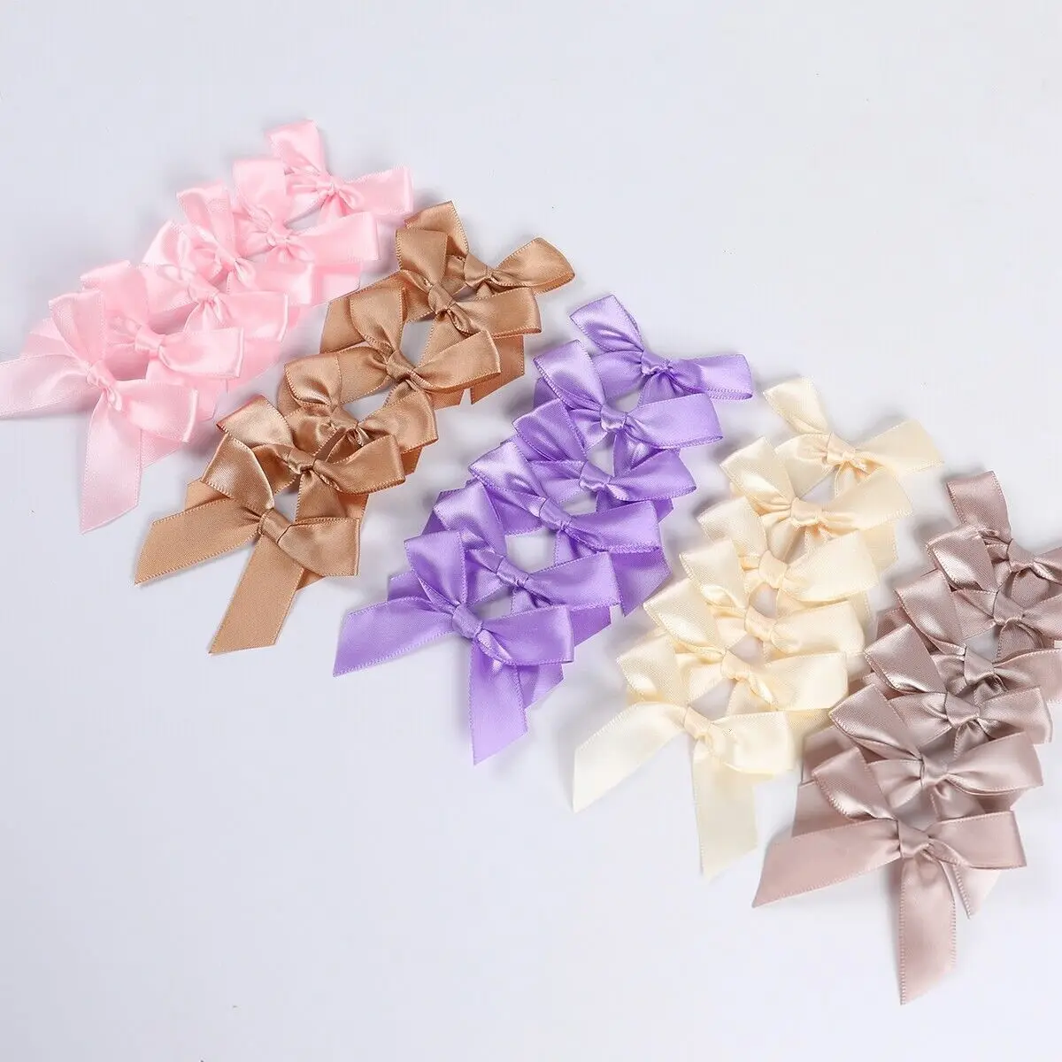 OKAY Small 7cm Bows Satin Ribbon Mini Crafts Pre Tied Wedding Cards Sewing