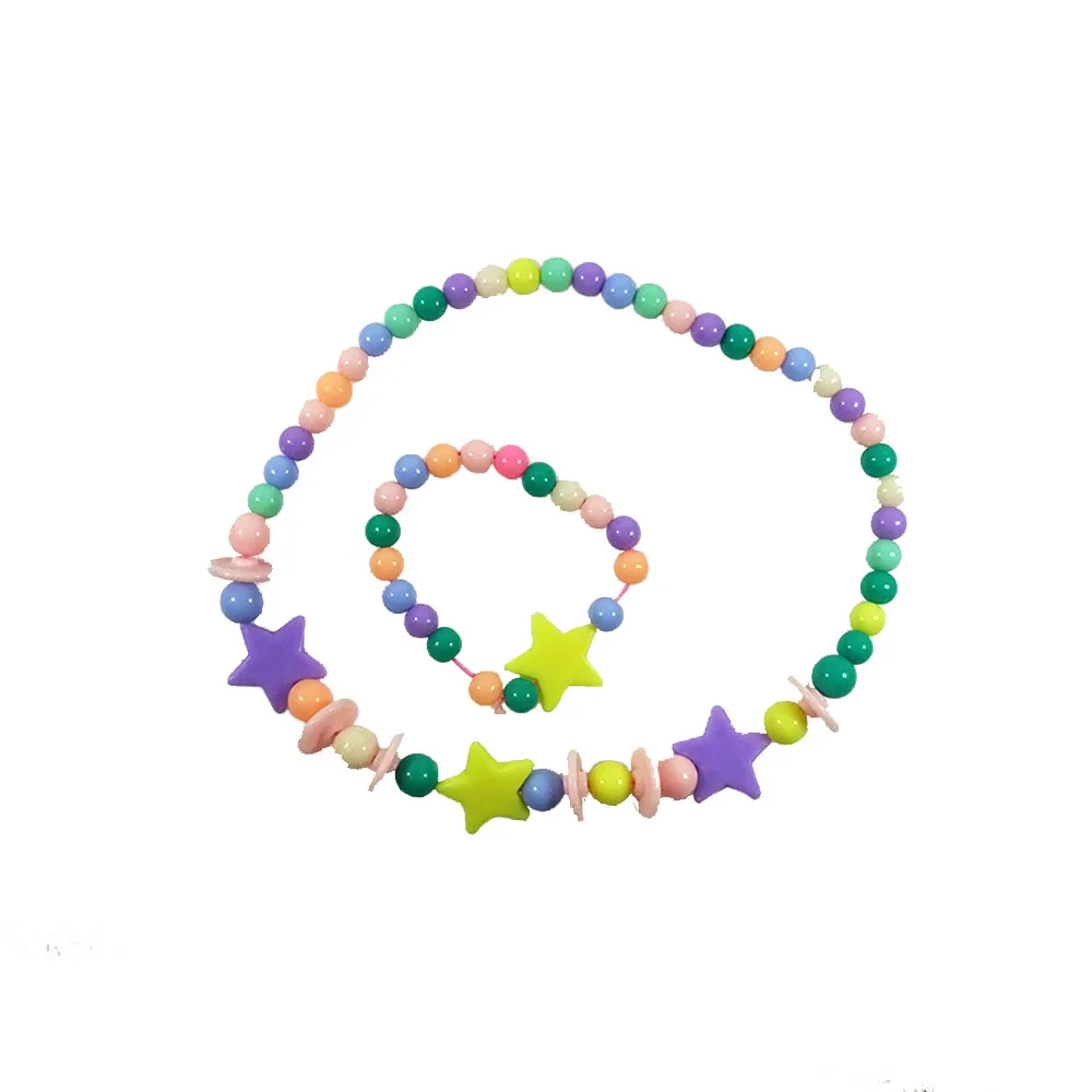 DIY Round Beaded Fashionable Nice Necklace Set For Children
