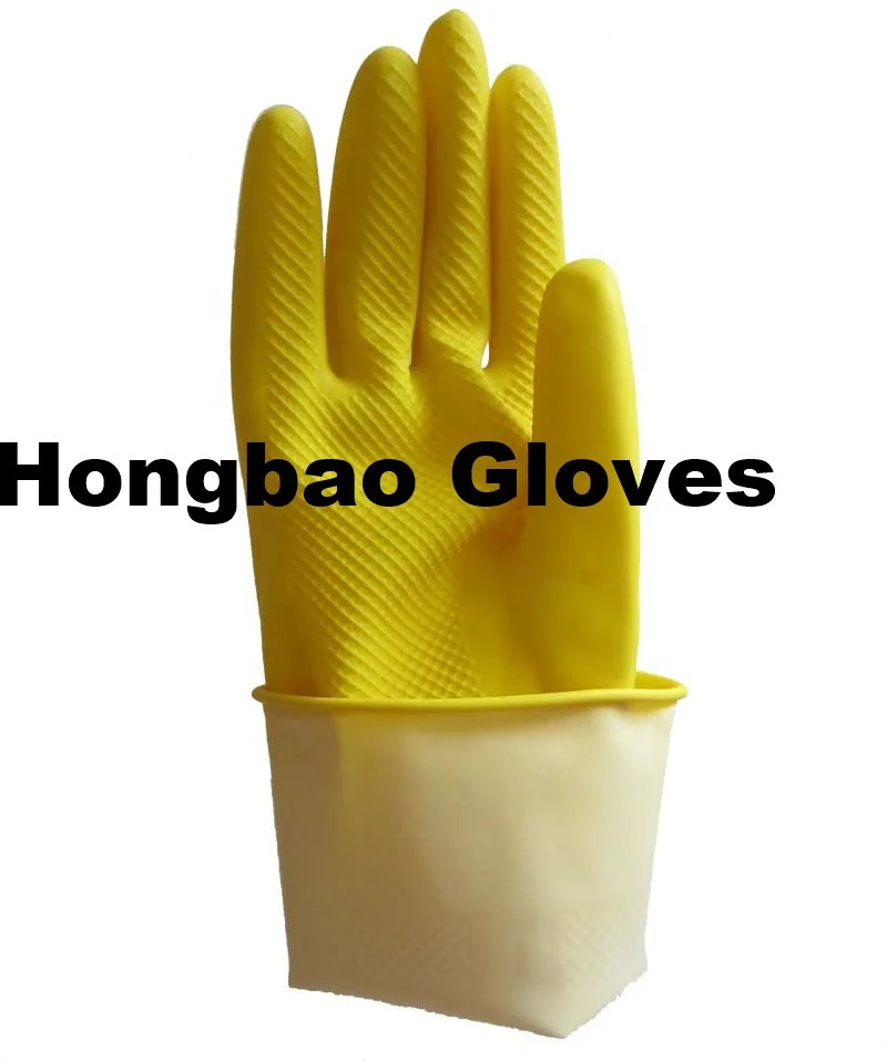 
70g cotton lined lining latex gloves girls in rubber glove high quality cleaning kitchen washing glove 