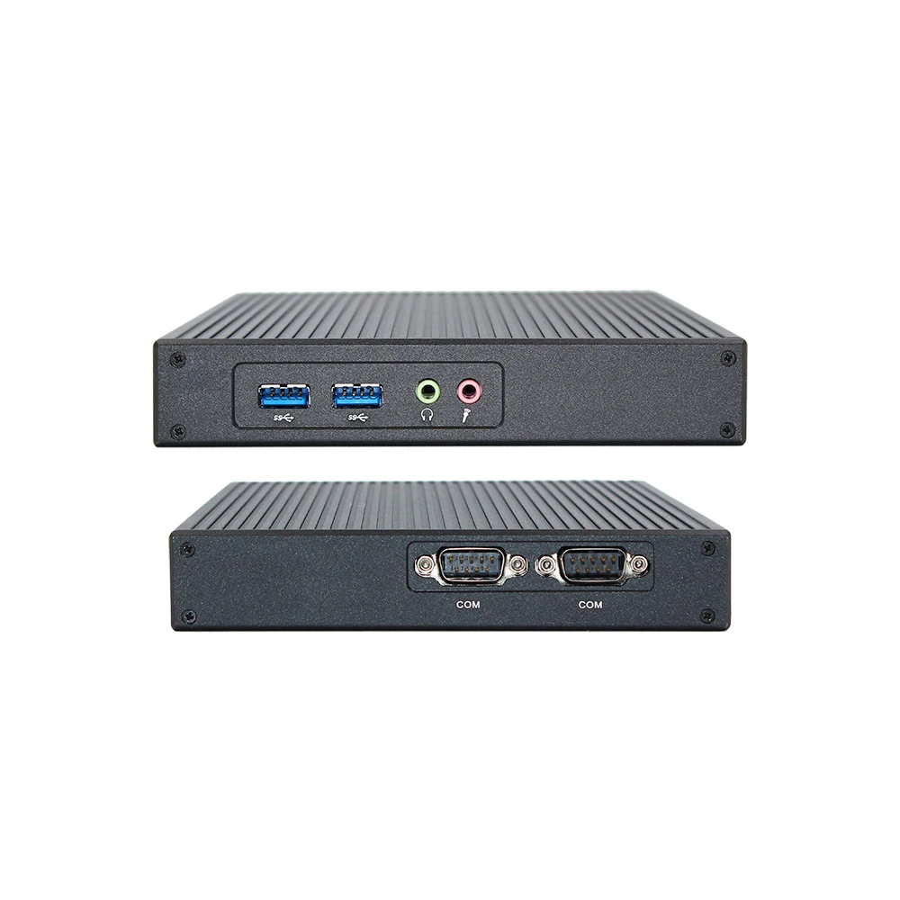 V19C embedded mini pc j1900 chip linux 4G 128G SSD, win7/win8/win10 3 1000m LAN 2 COM232 COM485 fan less industrial mini pc