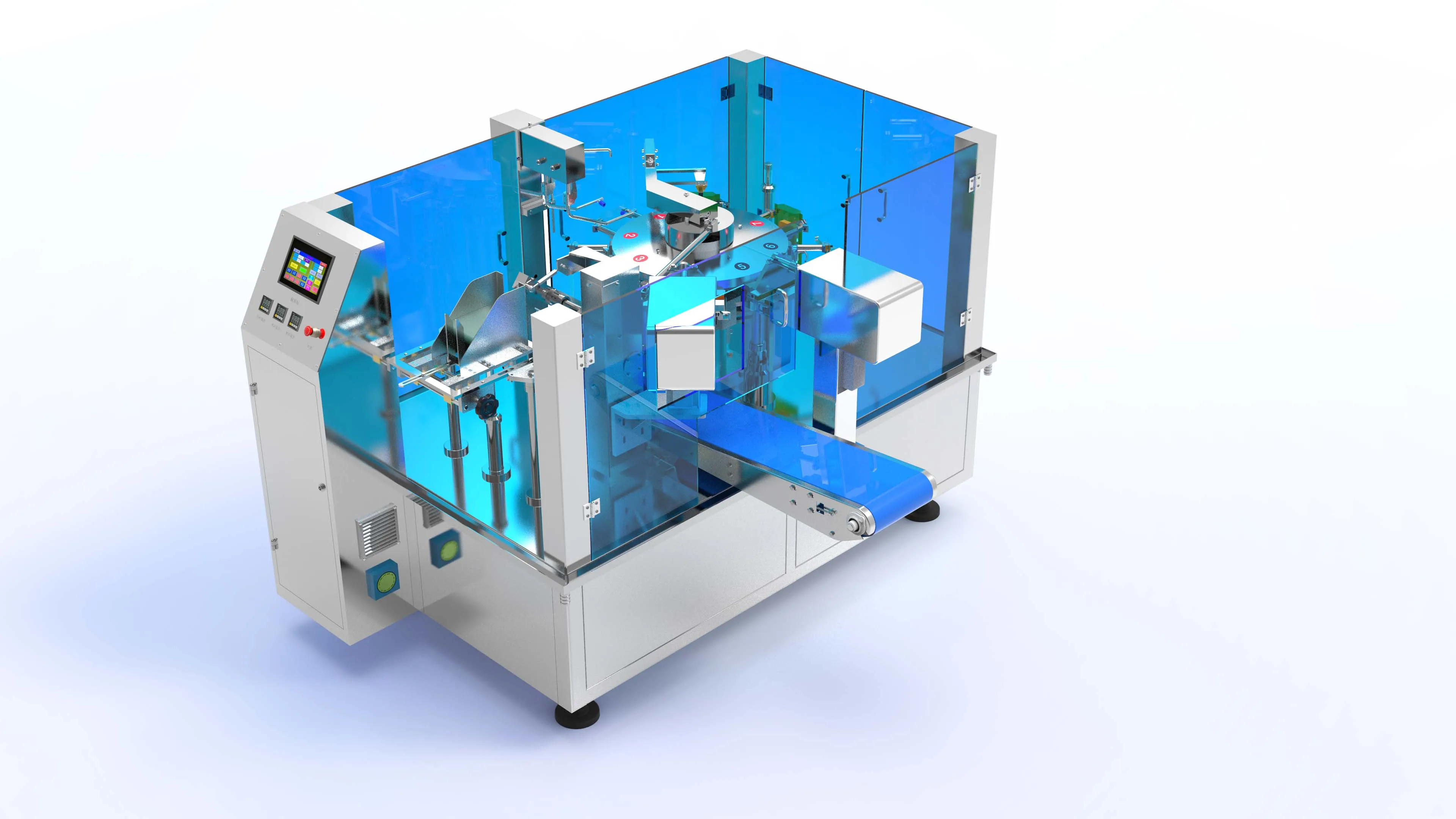 Automatic rotary sugar chewing gum zipper bag packaging machine