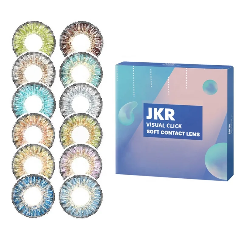 12 colors 3tone super natural contact lens cheap colored contact lenses 14.2 mm lentes de contacto