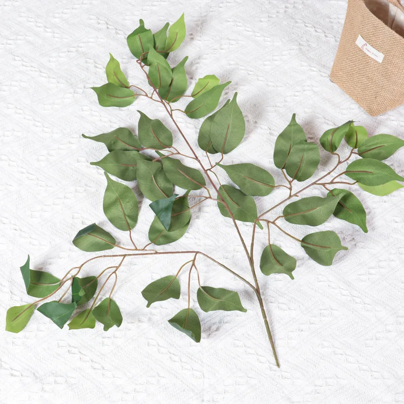 EG-S164 Faux Plastic Green Banyan Autumn Silk Flower Banyan Tree Artificial Banyan Plant Indoor Decoration Without Pot