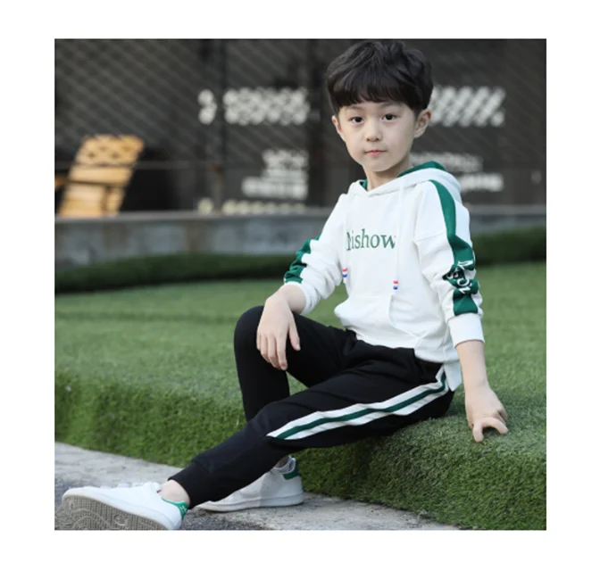 Kids Boys Girls 2Pcs Hooded Tracksuit Top + Sweatpants Outfits Set(5-13T)