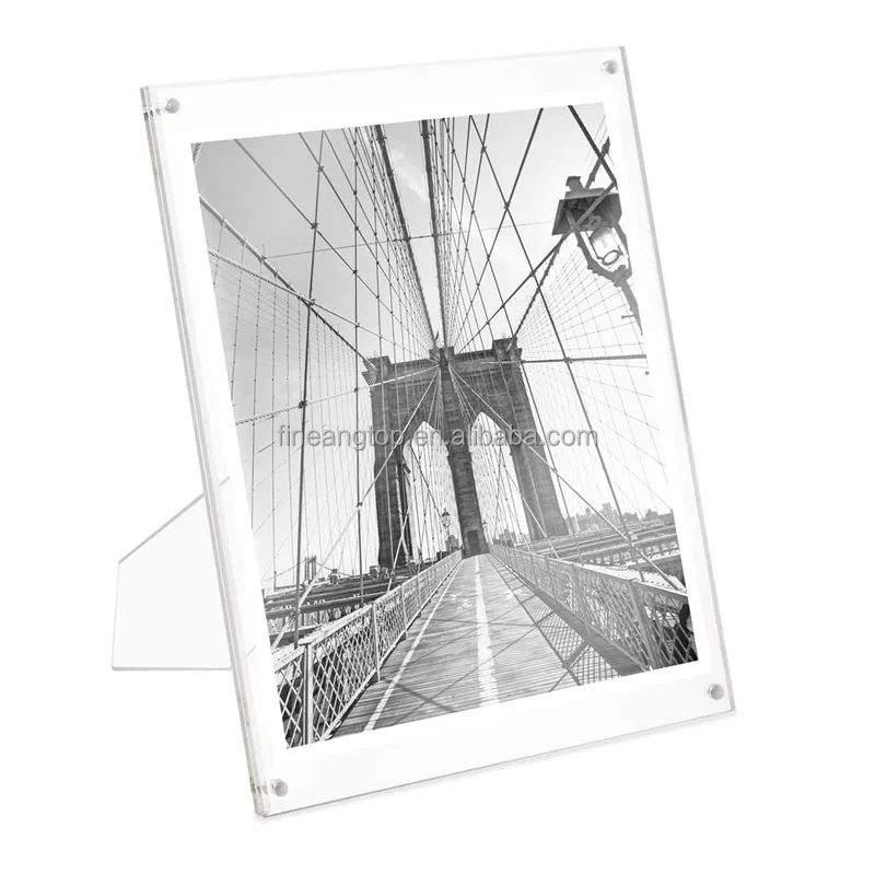 Clear Plain Acrylic Picture Frame Magnetic Photo Frame Made For Tabletop Display With Two-Way Easel