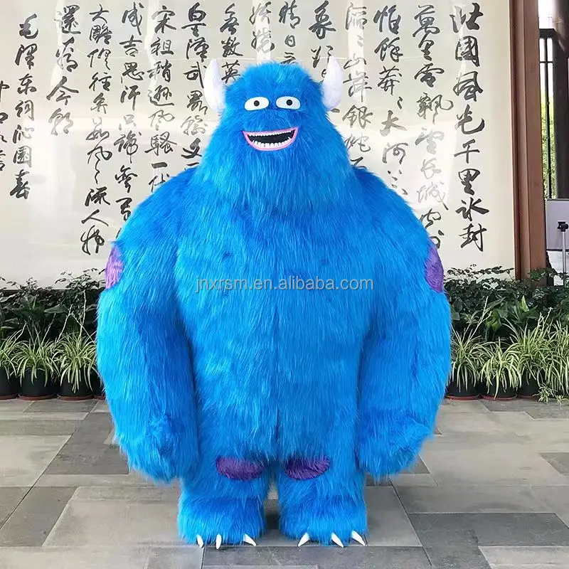 Blue Monster inflatable halloween costumes for adults factory real picture adult size mascot costume for sale