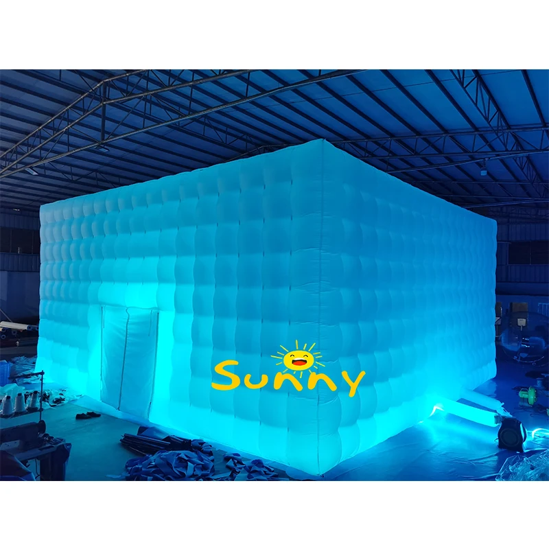 Customized Portable Inflatable-nightclub With Lights White Inflatable Nightclub Light Tent