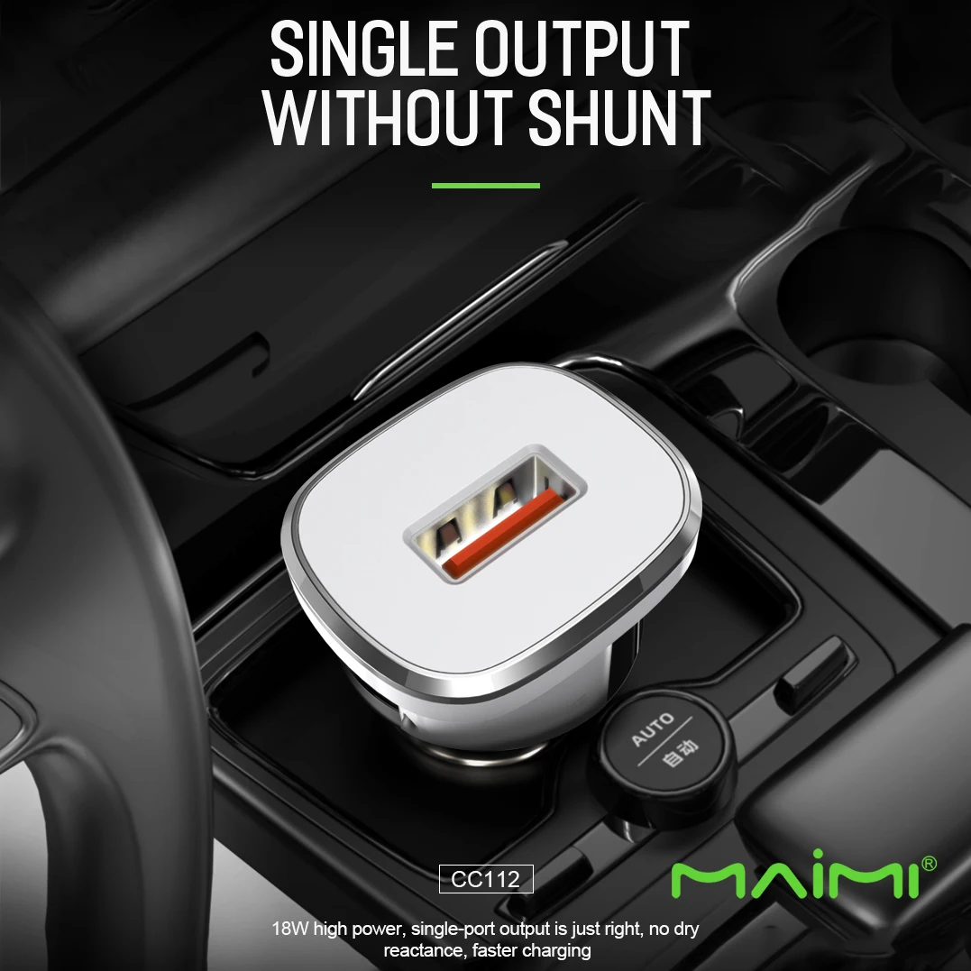 Maimi CC112 fast car charger  QC3.0USB for smart phone car charger adapter super fastcharger VOOC FCP AFC Fast charging protocol