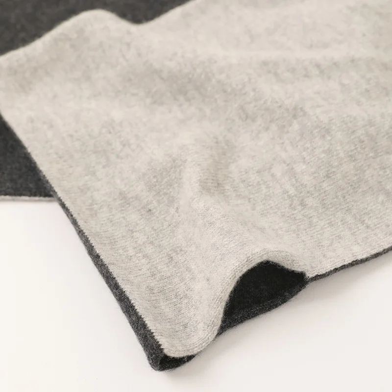100% pure cashmere plain knitted double face snood scarf winter women ladies warm cashmere scarves shawl