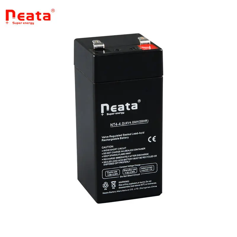 Neata 4V 4Ah 4Volt 4 Amp Rechargeable Sealed Lead Acid Battery